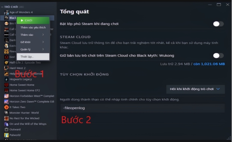 Làm thế nào để thay đổi văn bản của Black Myth Wukong sang tiếng Việt